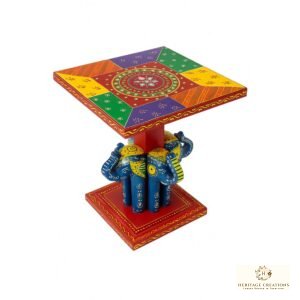 Wooden Elephant Multicolour Table