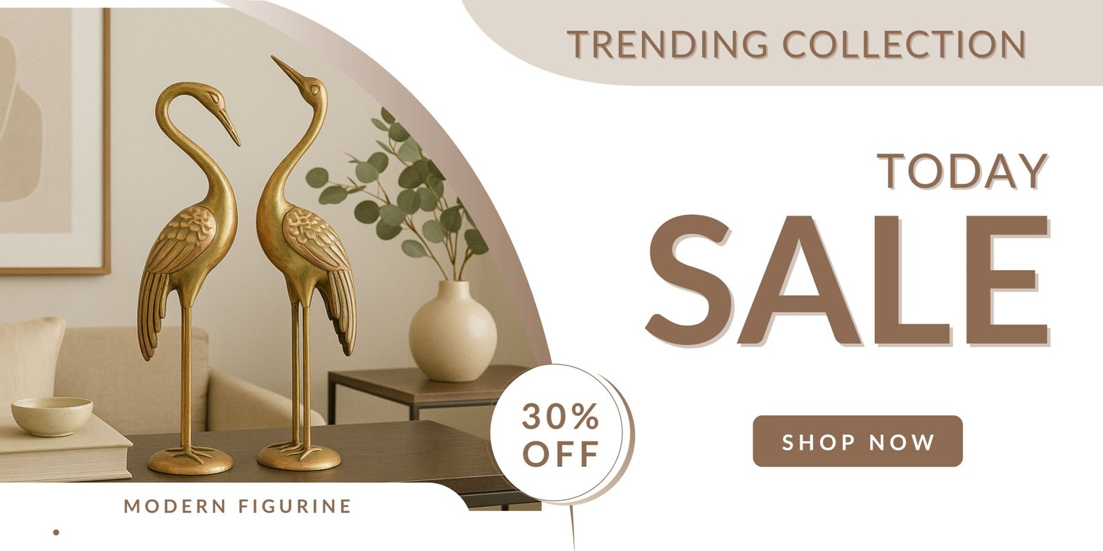 White Brown Furniture Collection Banner Free